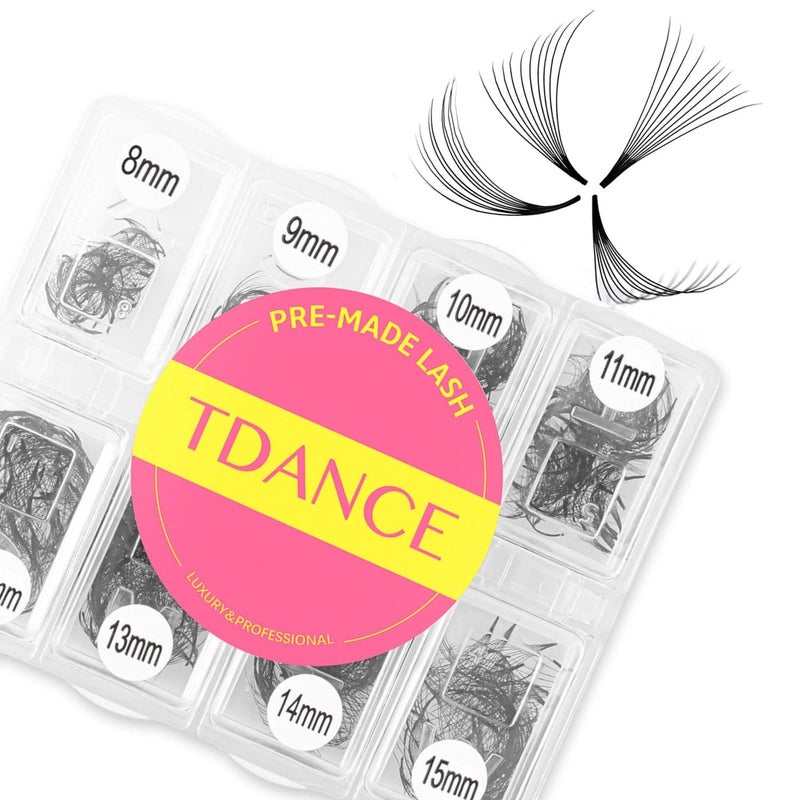 TDANCE 600 Fans Premade Fans Eyelash Extensions Natural  Volume Mixed Length Premade Lash Fans 5D24D Handmade Promades Eyelash Fans CD Curl Loose Fans60010D007C815mm